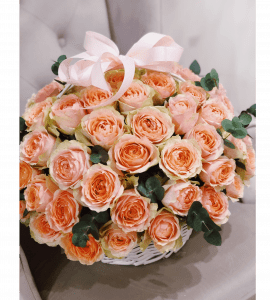 Корзина роз 'Гравити' – Интернет-магазин цветов STUDIO Flores