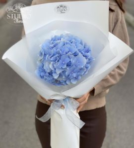 Bouquet one blue hydrangea – Flower shop STUDIO Flores