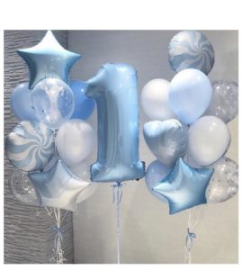 Balloons one year old boy – Flower shop STUDIO Flores