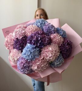 Bouquet of nineteen hydrangeas mix