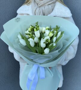 Bouquet with tulips and freesia