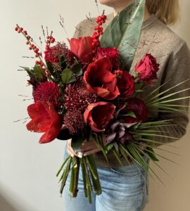 Bouquet with amaryllis and chrysanthemum