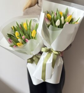 Bouquet 15 tulips for a colleague